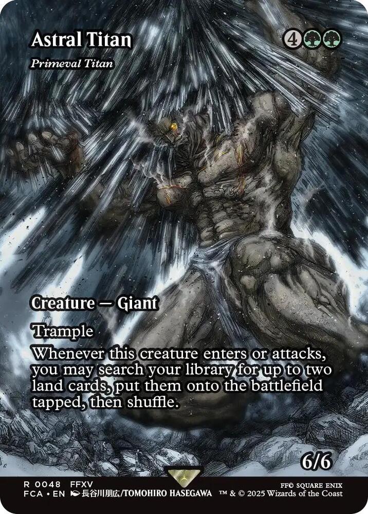 MTG FINAL FANTASY: Through the Ages 48 Astral Titan - Primeval Titan (Showcase) R NM