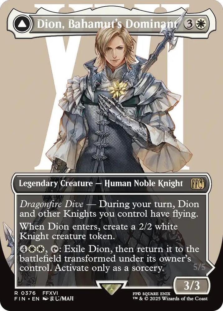 MTG FINAL FANTASY 376 Dion, Bahamut's Dominant (Borderless) R NM