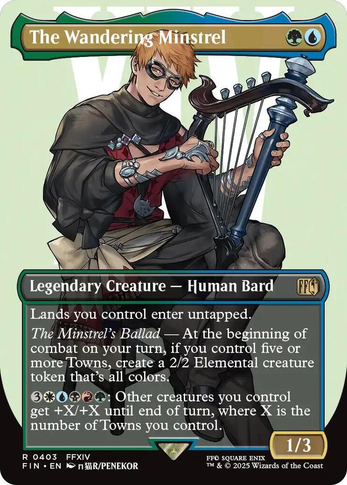 MTG FINAL FANTASY 403 The Wandering Minstrel (Borderless) R NM