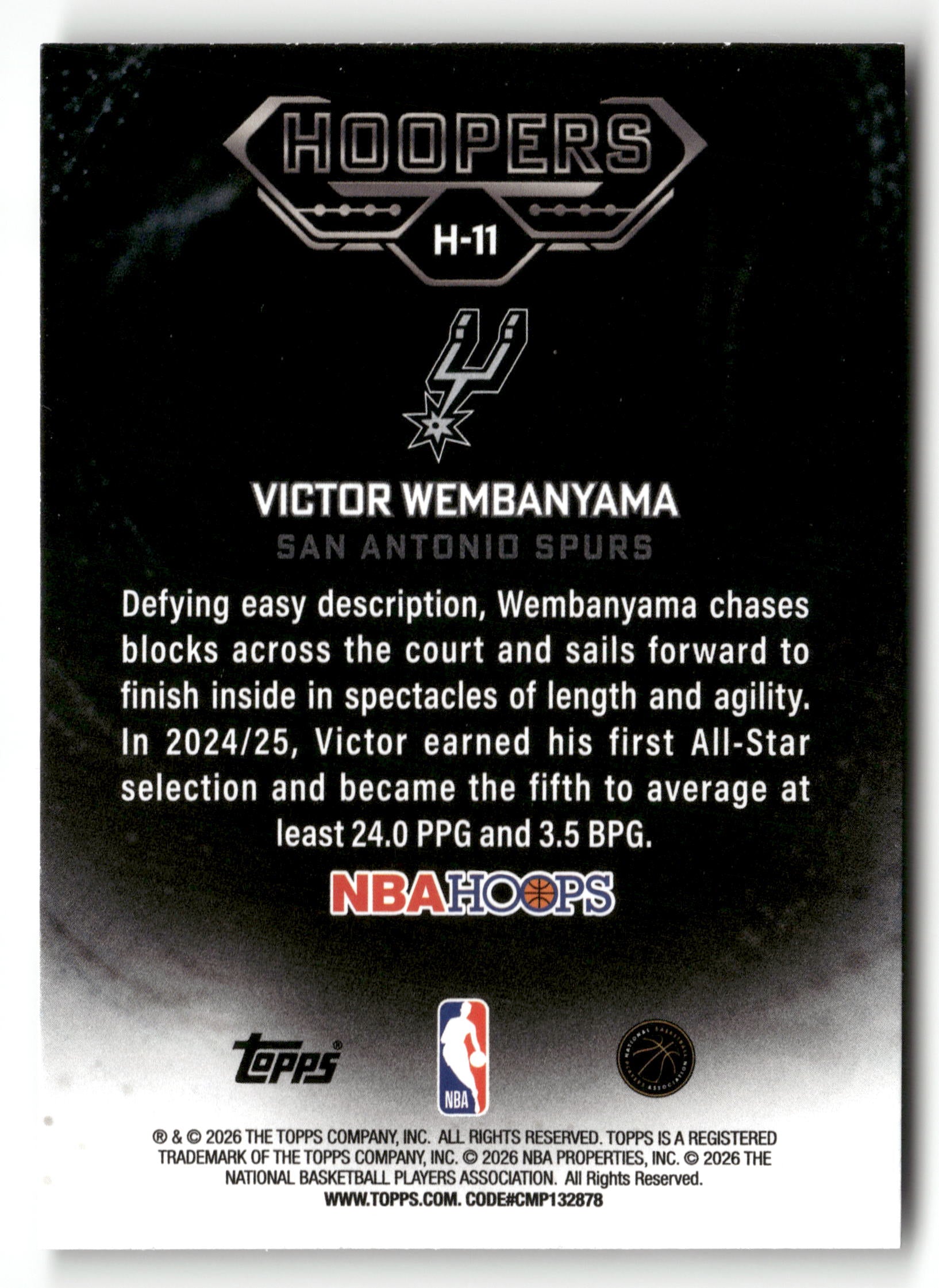2025-26 Hoops #H-11 Victor Wembanyama Hoopers