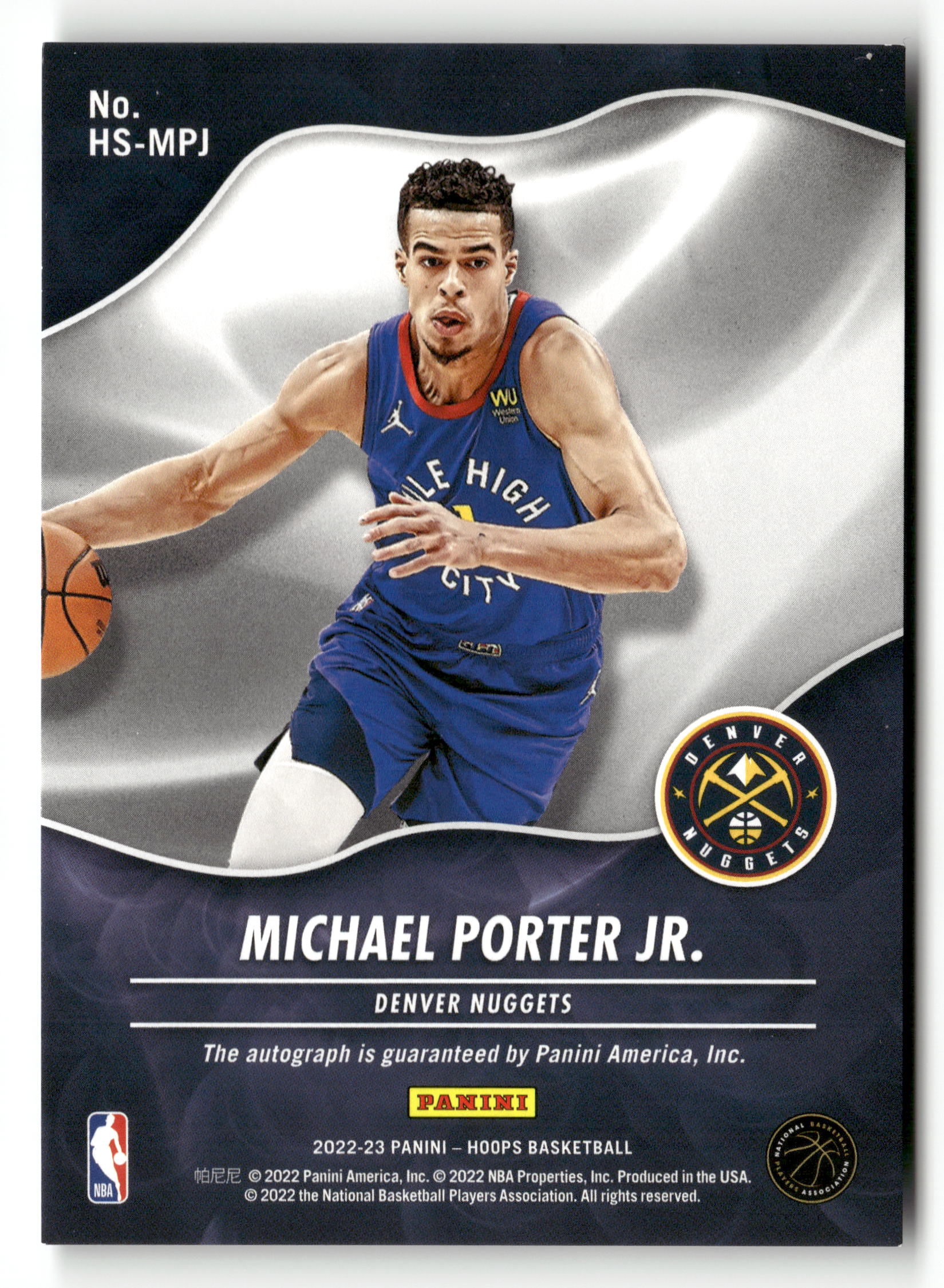 2022-23 Hoops #HS-MPJ Michael Porter Jr. Hot Signatures