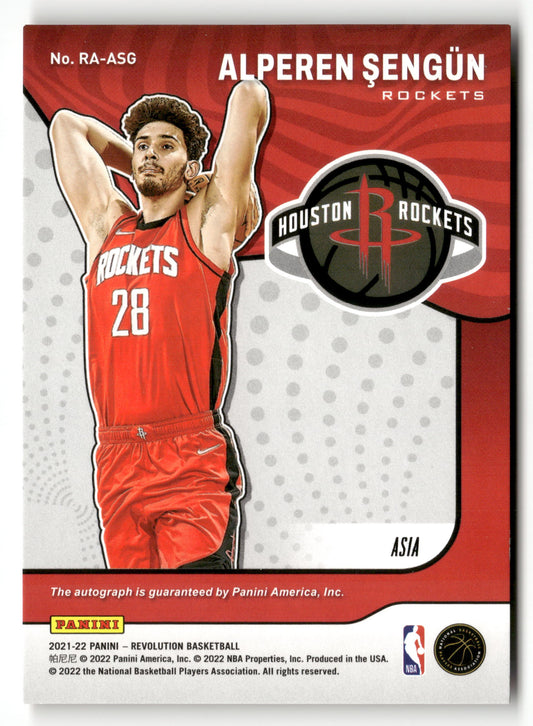 2021-22 Panini Revolution #RA-ASG Alperen Sengun Rookie Autographs Asia