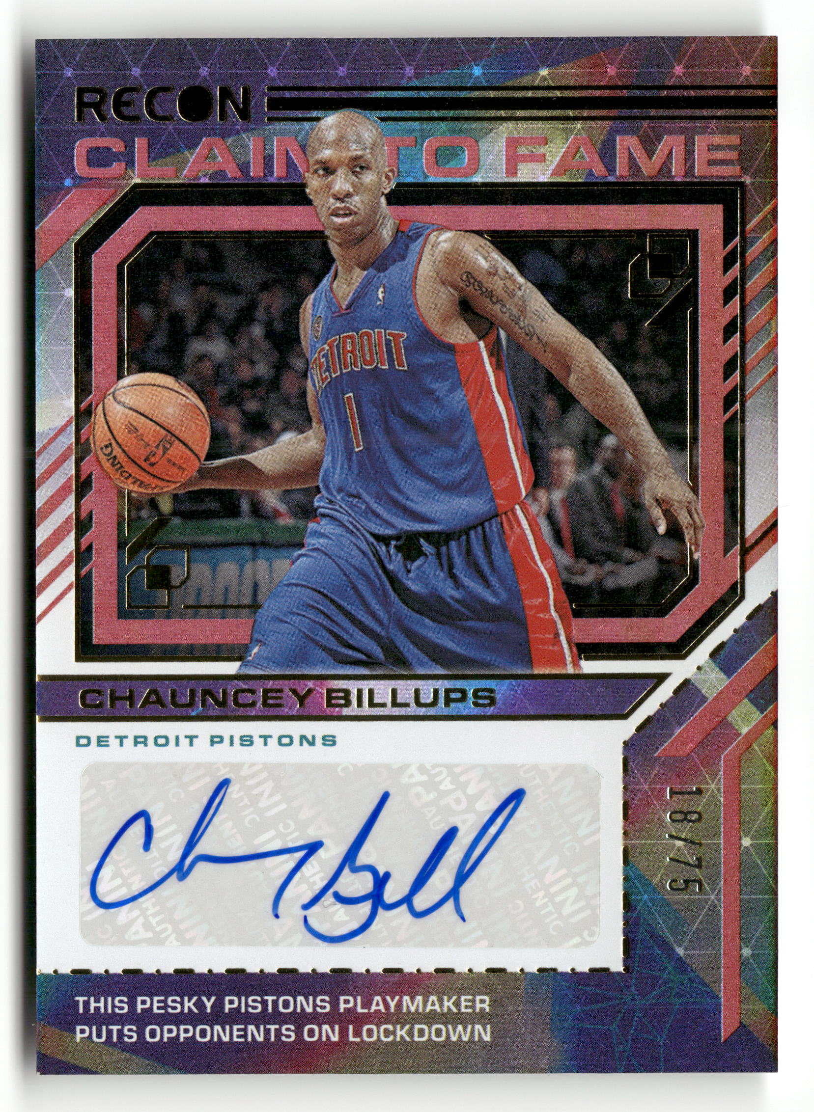 2021-22 Panini Recon #CFS-CBU Chauncey Billups Claim to Fame Signatures Red /75