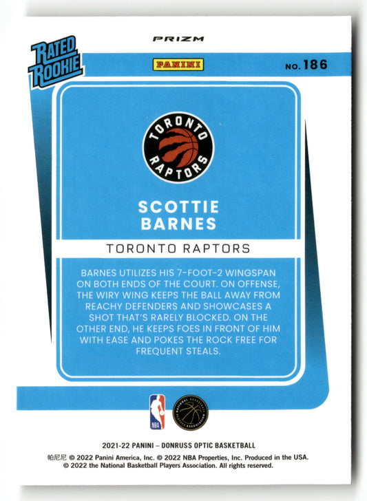2021-22 Donruss Optic #186 Scottie Barnes Holo