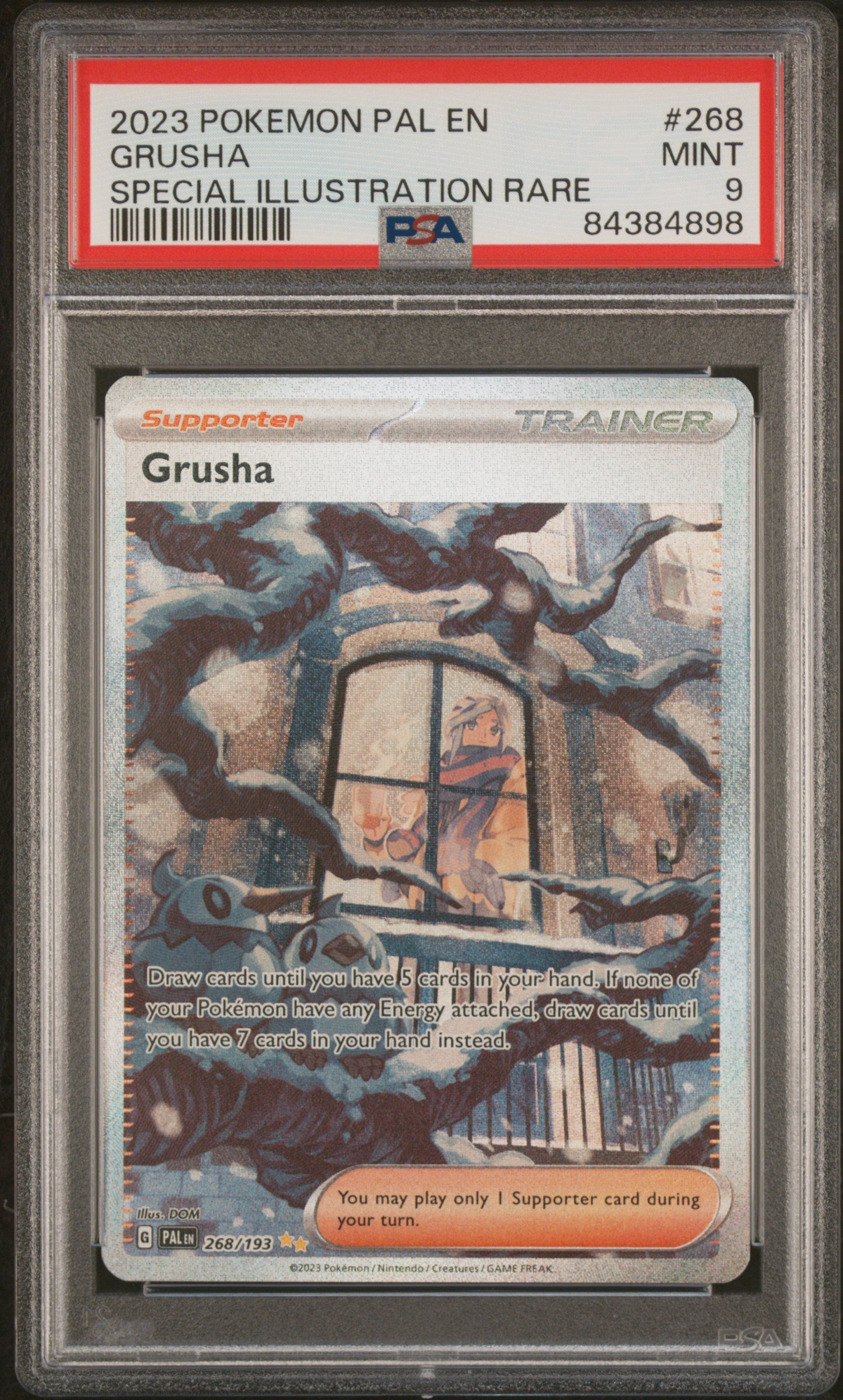 2023 Pokemon Pal En-Paldea Evolved #268 Grusha SIR PSA 9