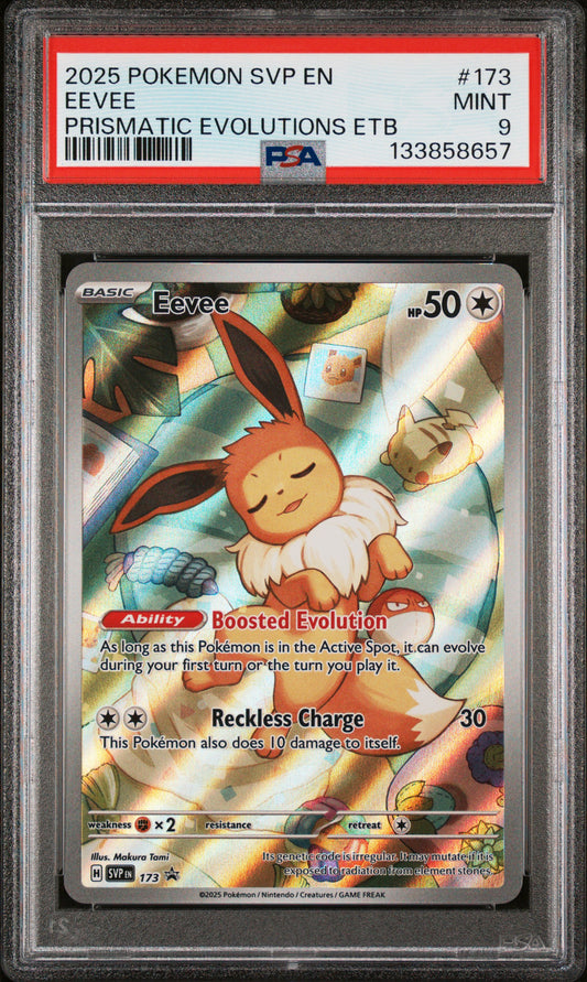 2025 Pokemon Svp En-Sv Black Star Promo #173 Eevee ETB Promo PSA 9