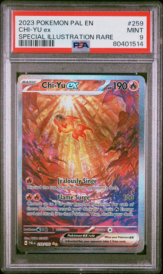 2023 Pokemon Pal En-Paldea Evolved #259 Chi-Yu Ex SIR PSA 9