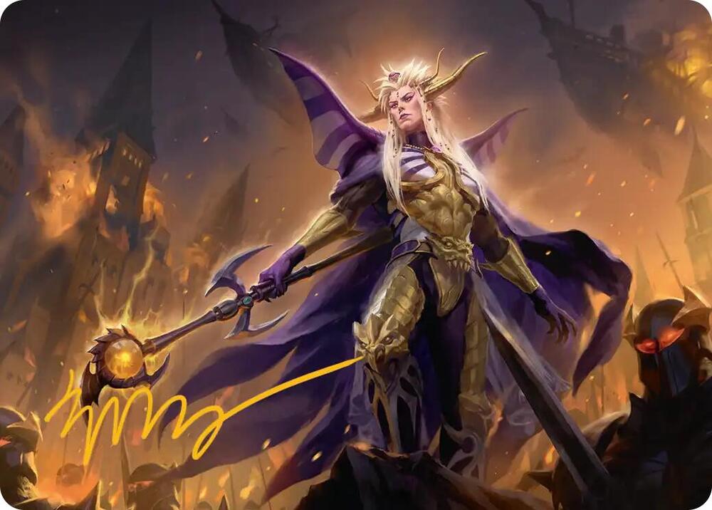 MTG Art Series: FINAL FANTASY 13 The Emperor of Palamecia Art Card (Gold-Stamped Signature) S NM