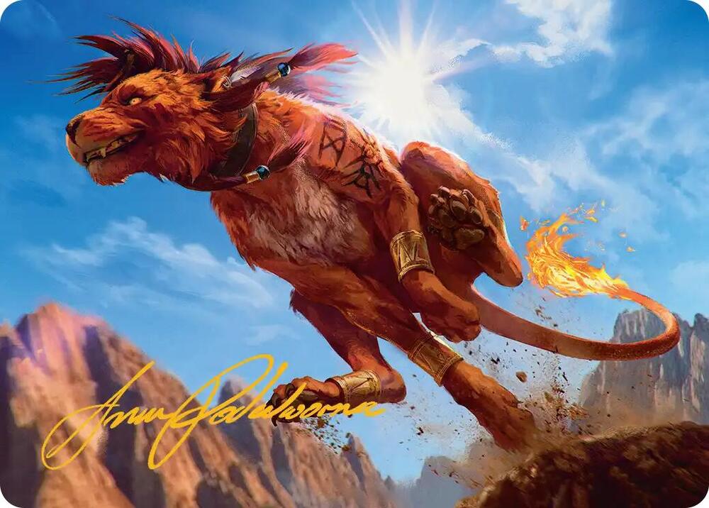 MTG Art Series: FINAL FANTASY 30 Red XIII, Proud Warrior Art Card (Gold-Stamped Signature) S NM