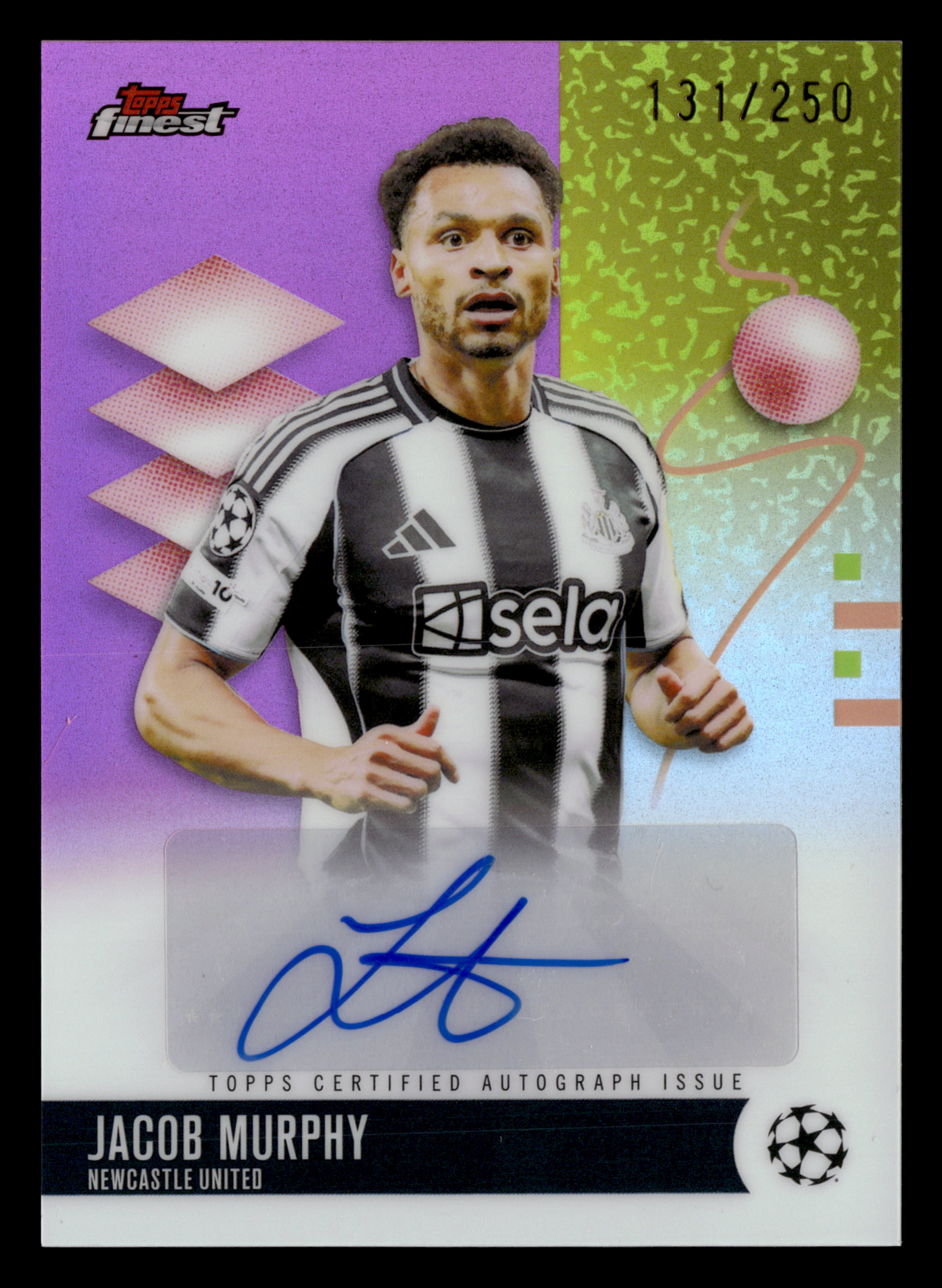 2025-26 Finest UCC #BA-MU Jacob Murphy Base Autographs Pink Refractor #/250
