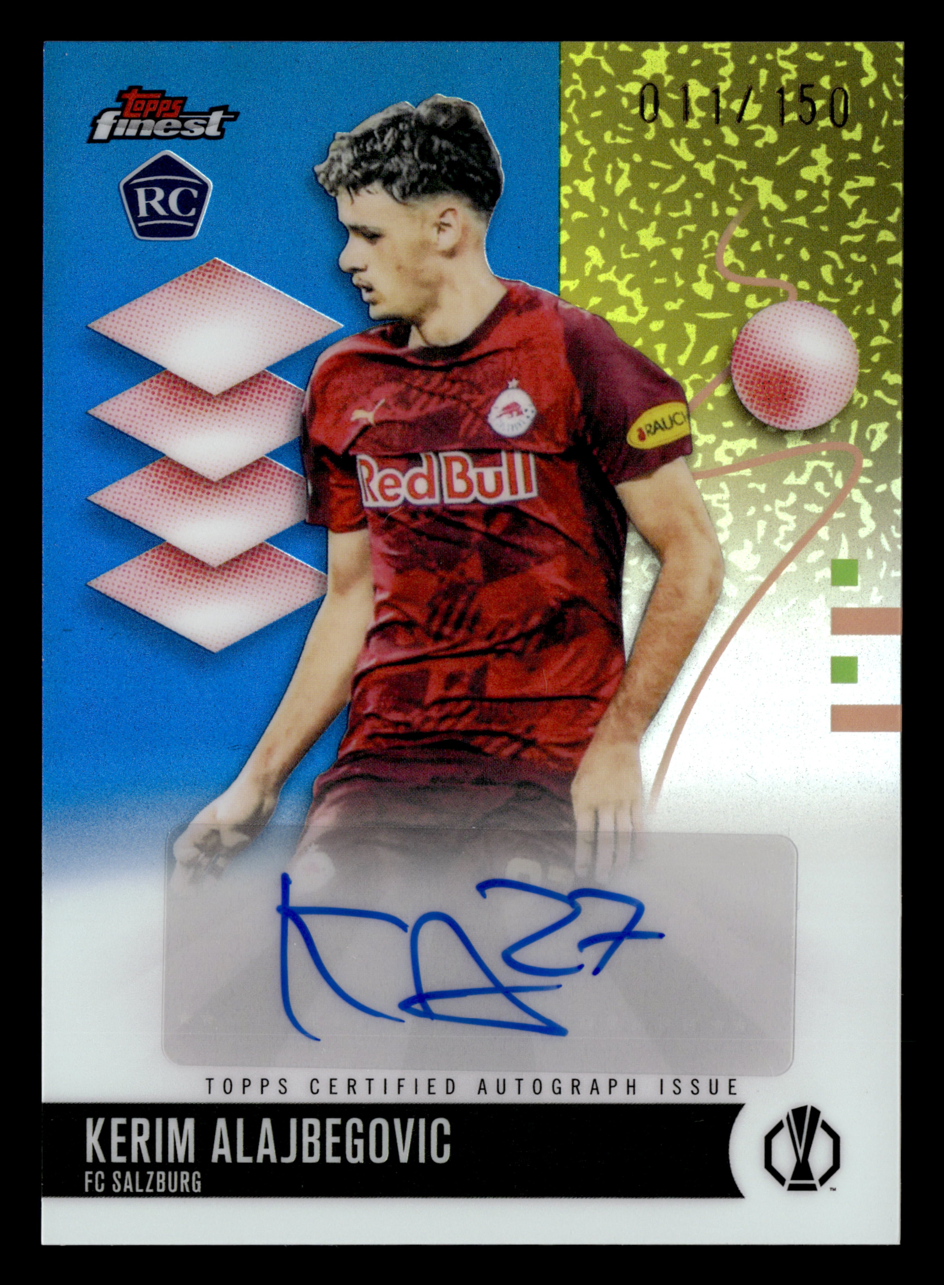 2025-26 Finest UCC #BA-KM Kerim Alajbegovic Base Autographs Blue Refractor #/150