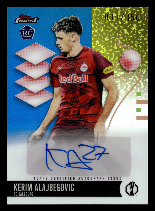 2025-26 Finest UCC #BA-KM Kerim Alajbegovic Base Autographs Blue Refractor #/150