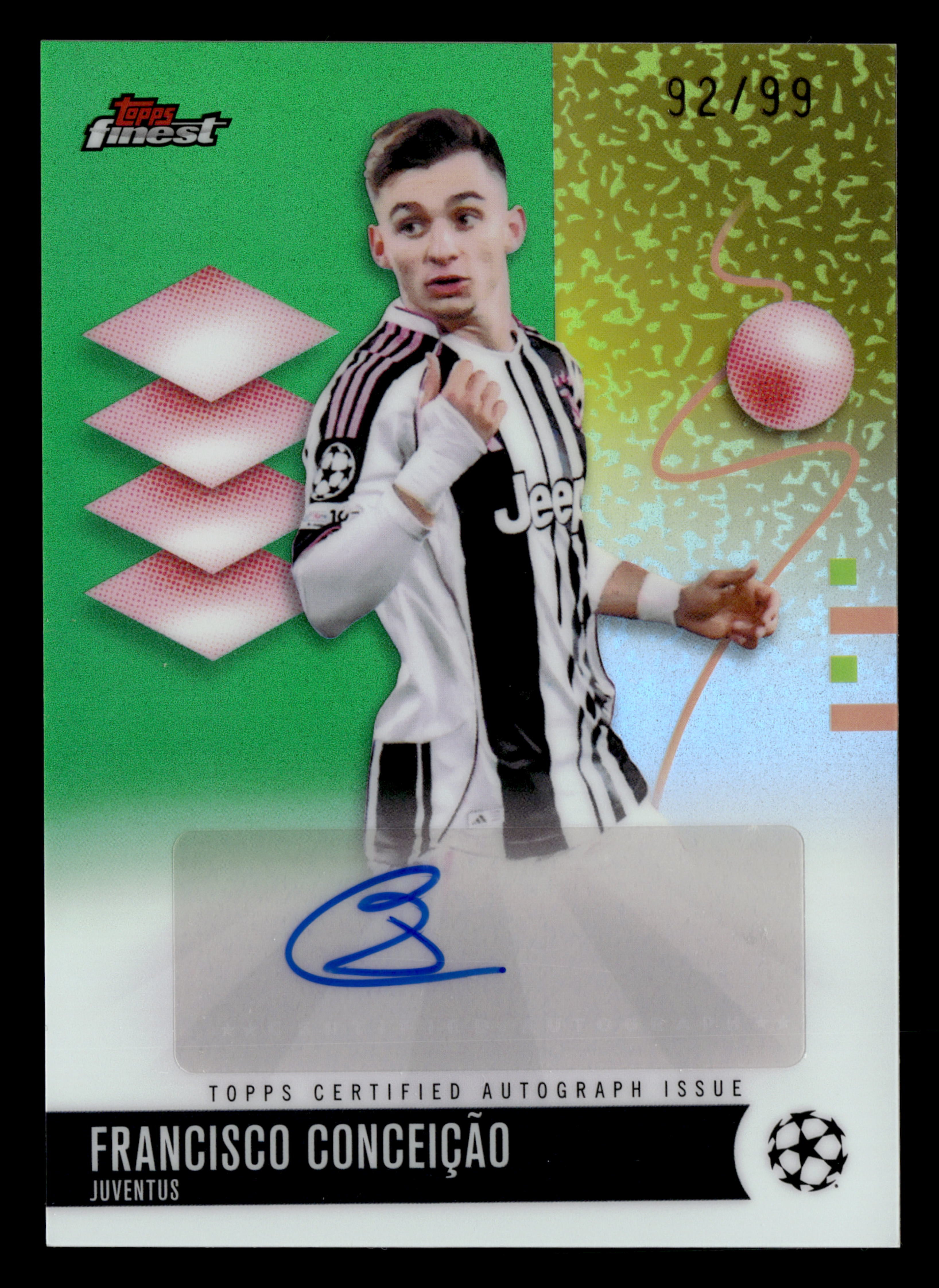 2025-26 Finest UCC BA-FC Francisco Conceição Base Auto Green Refractor #/99