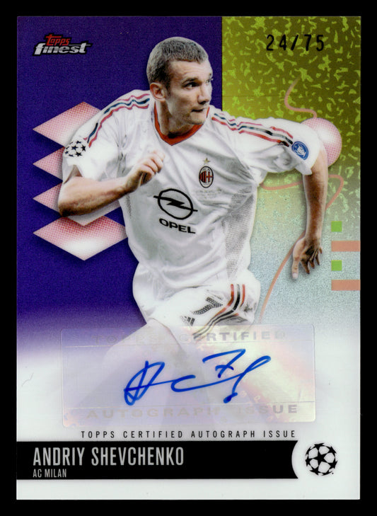 2025-26 Finest UCC #BA-SH Andriy Shevchenko Base Auto Purple Refractor #/75