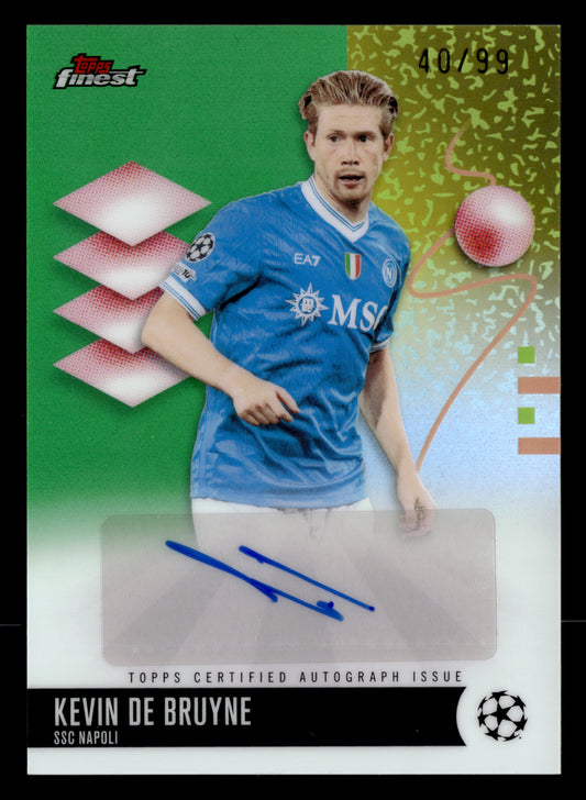 2025-26 Finest UCC #BA-KD Kevin De Bruyne Base Autographs Green Refractor #/99