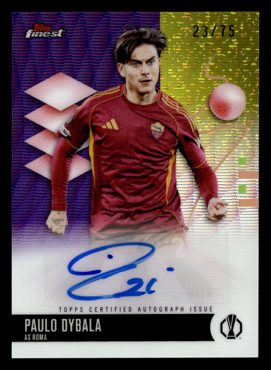 2025-26 Finest UCC #BA-PD Paulo Dybala Base Auto Purple Wave Refractor #/75