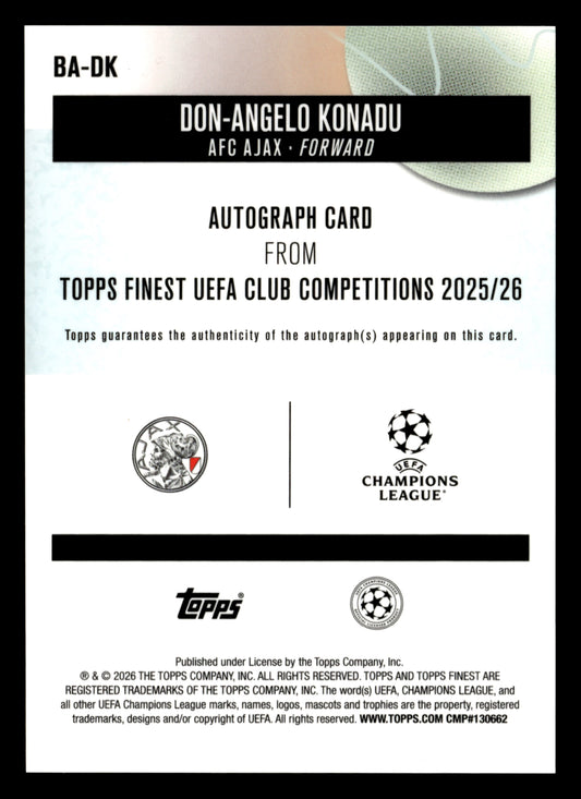 2025-26 Finest UCC #BA-DK Don-Angelo Konadu Base Auto Purple Refractor #/75