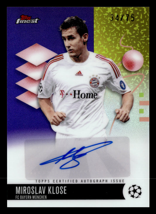 2025-26 Finest UCC #BA-KL Miroslav Klose Base Autographs Purple Refractor #/75