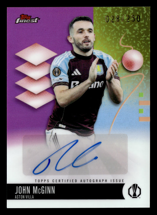 2025-26 Finest UCC #BA-MC John McGinn Base Autographs Pink Refractor #/250