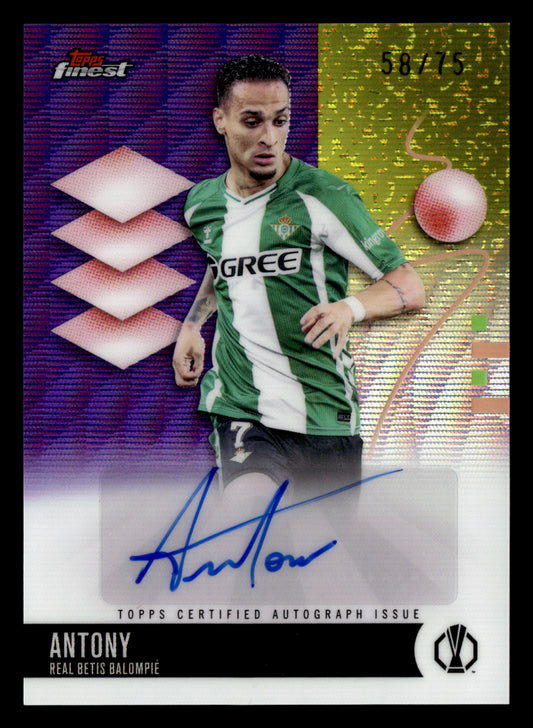 2025-26 Finest UCC #BA-AN Antony Base Autographs Purple Wave Refractor #/75