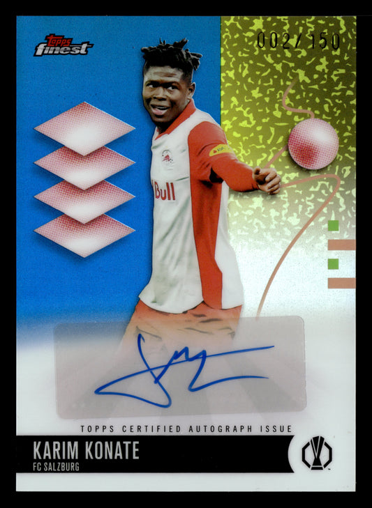 2025-26 Finest UCC #BA-KR Karim Konate Base Autographs Blue Refractor #/150