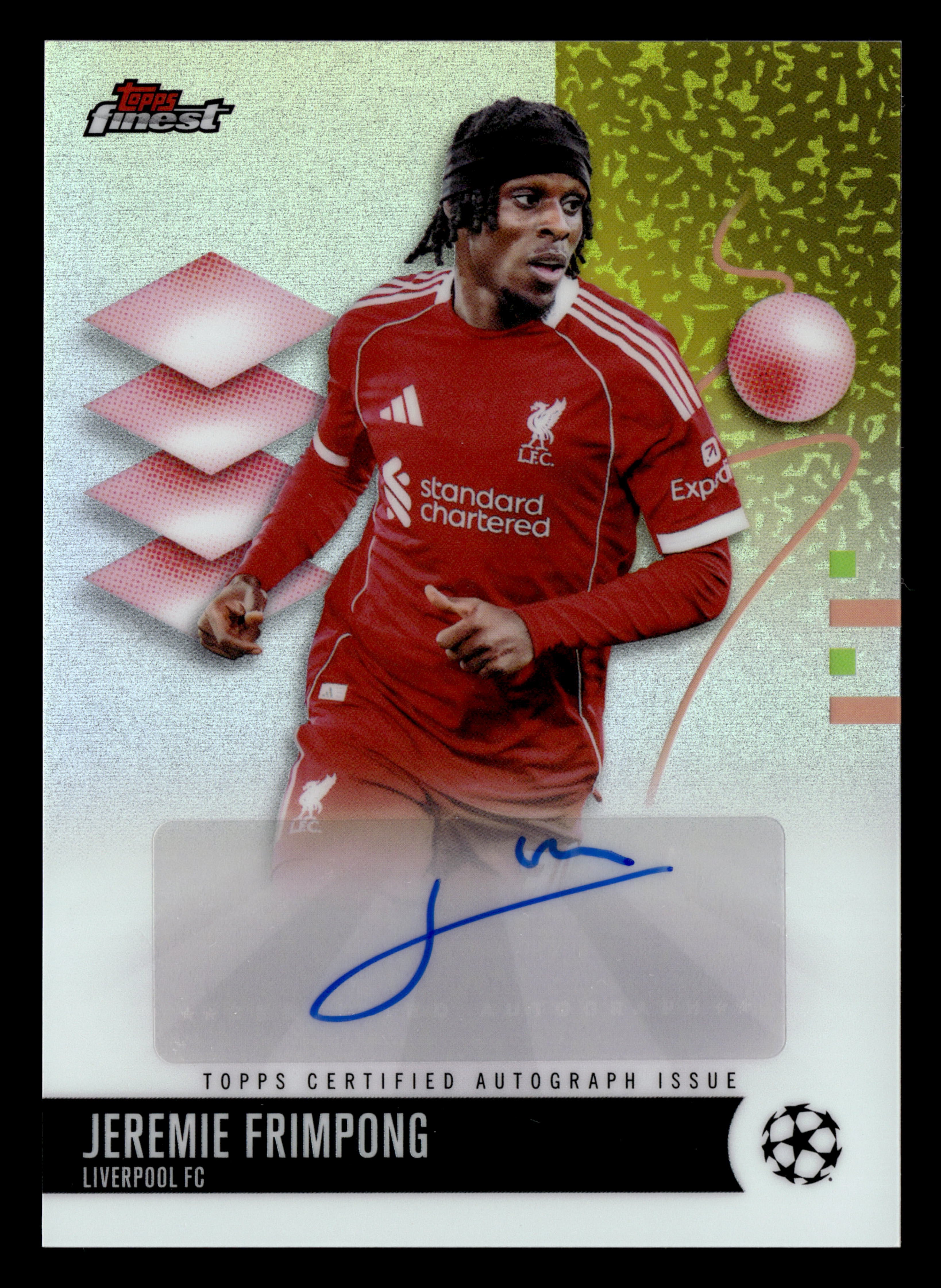 2025-26 Finest UEFA Club Competitions #BA-JF Jeremie Frimpong Base Autographs