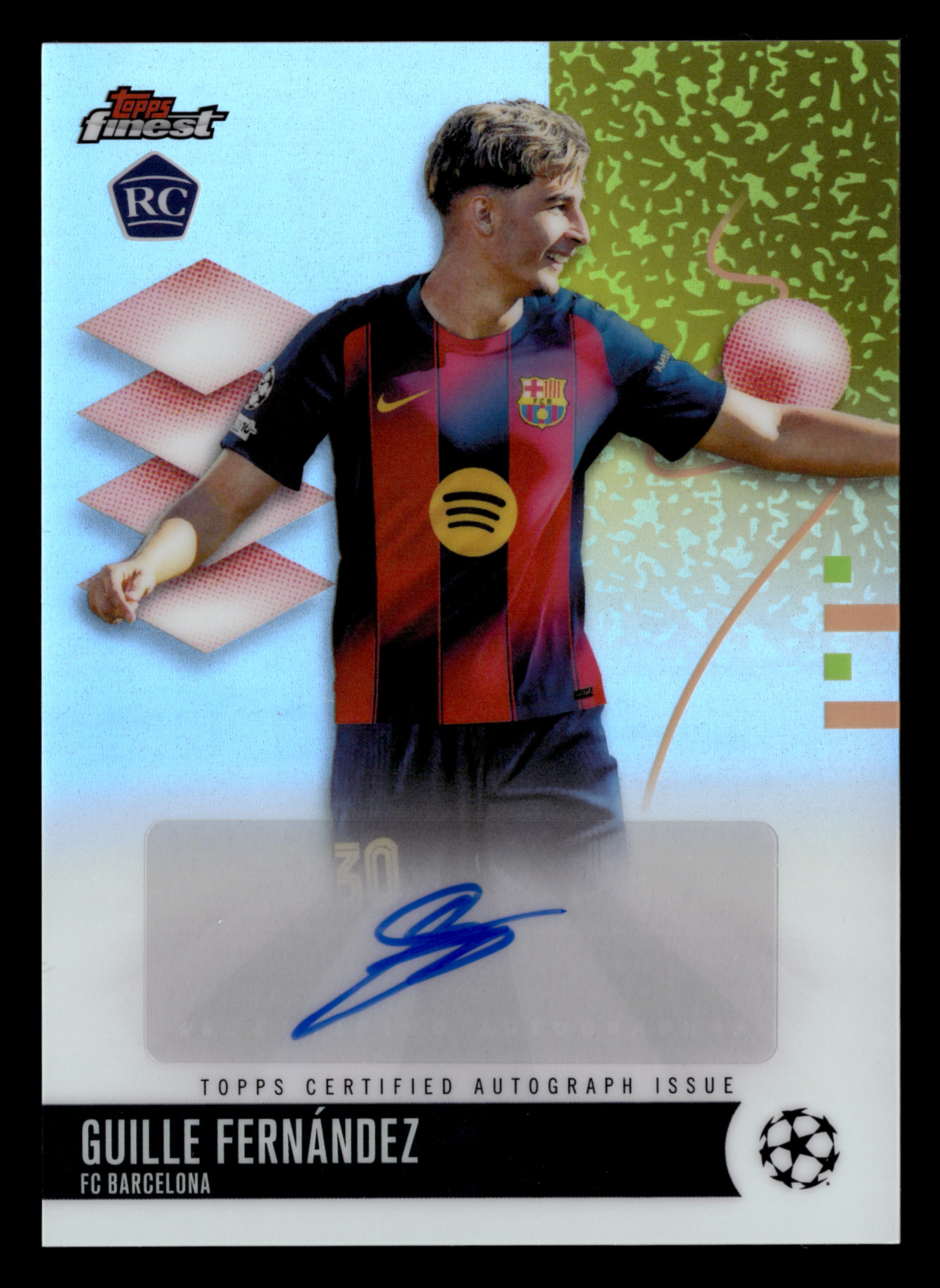 2025-26 Finest UEFA Club Competitions #BA-GF Guille Fernández Base Autographs