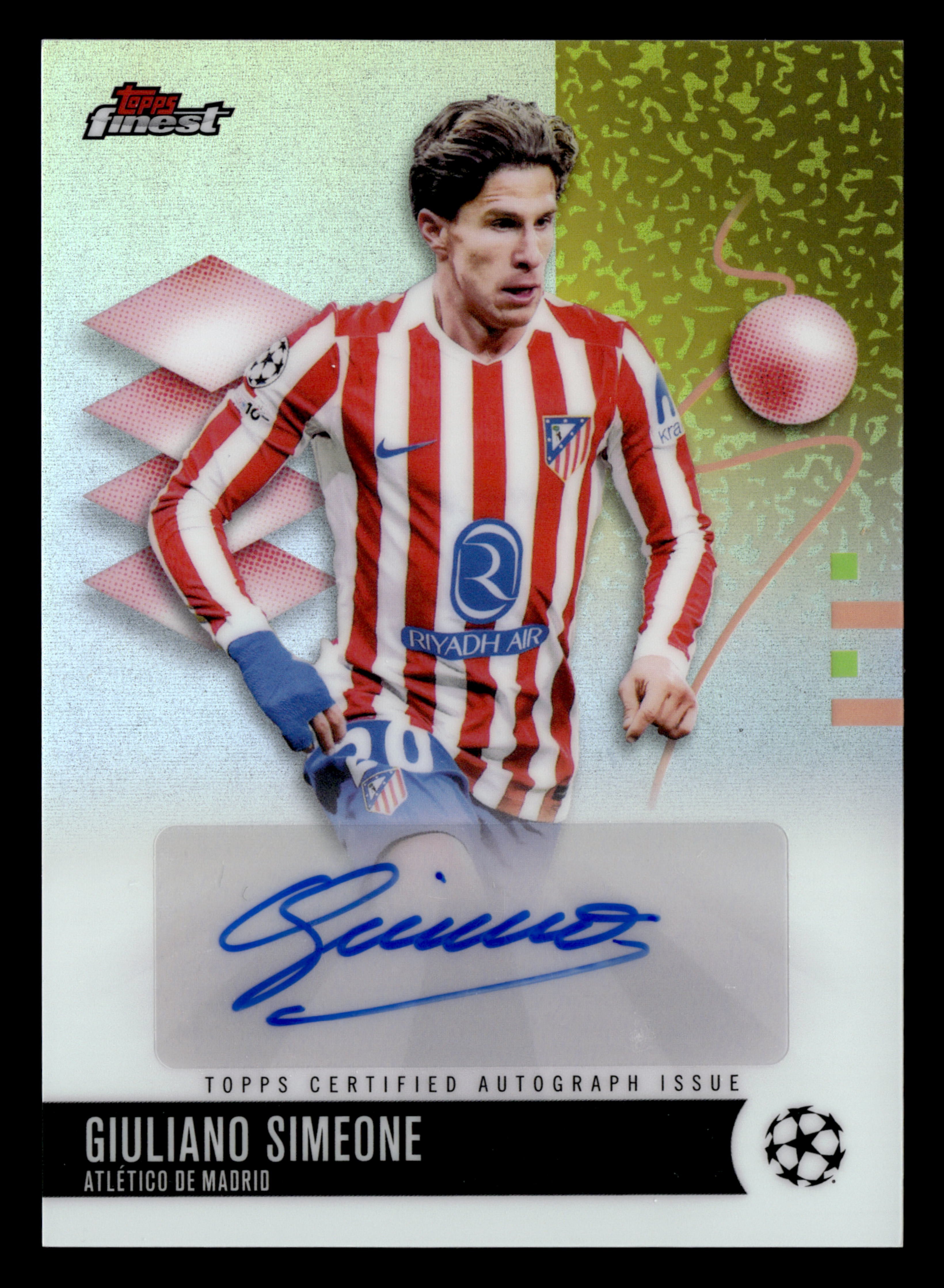 2025-26 Finest UEFA Club Competitions #BA-GS Giuliano Simeone Base Autographs