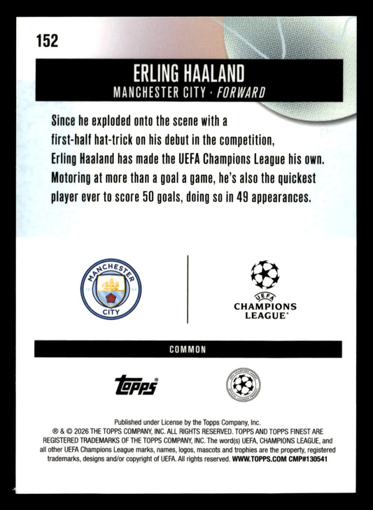 2025-26 Finest UEFA Club Competitions #152 Erling Haaland Red Refractor #/5