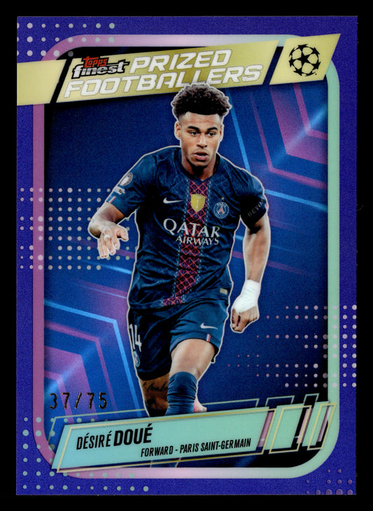 2025-26 Finest UCC #PF-21 Désiré Doué PF Purple Refractor #/75