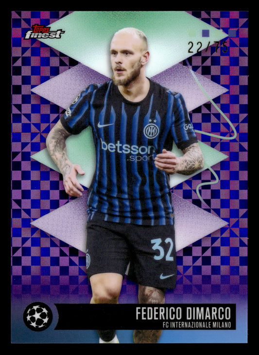 2025-26 Finest UCC #407 Federico Dimarco Purple Checkerboard Refractor #/75