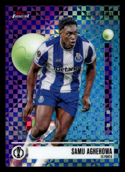 2025-26 Finest UCC #66 Samu Aghehowa Purple Checkerboard Refractor #/150