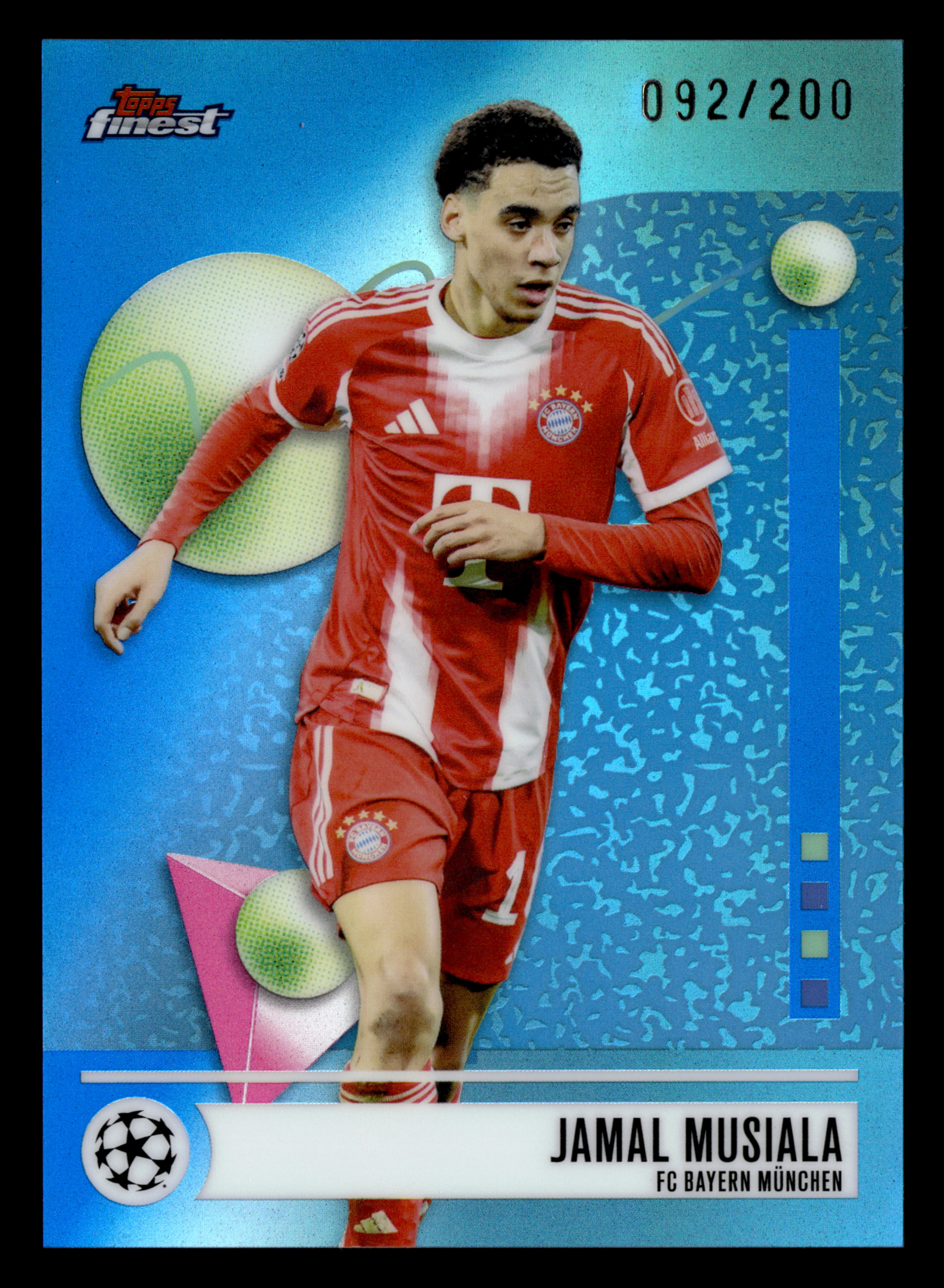 2025-26 Finest UEFA Club Competitions #42 Jamal Musiala Blue Refractor #/200
