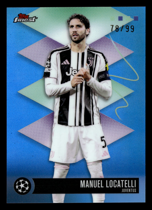 2025-26 Finest UEFA Club Competitions #589 Manuel Locatelli Blue Refractor #/99