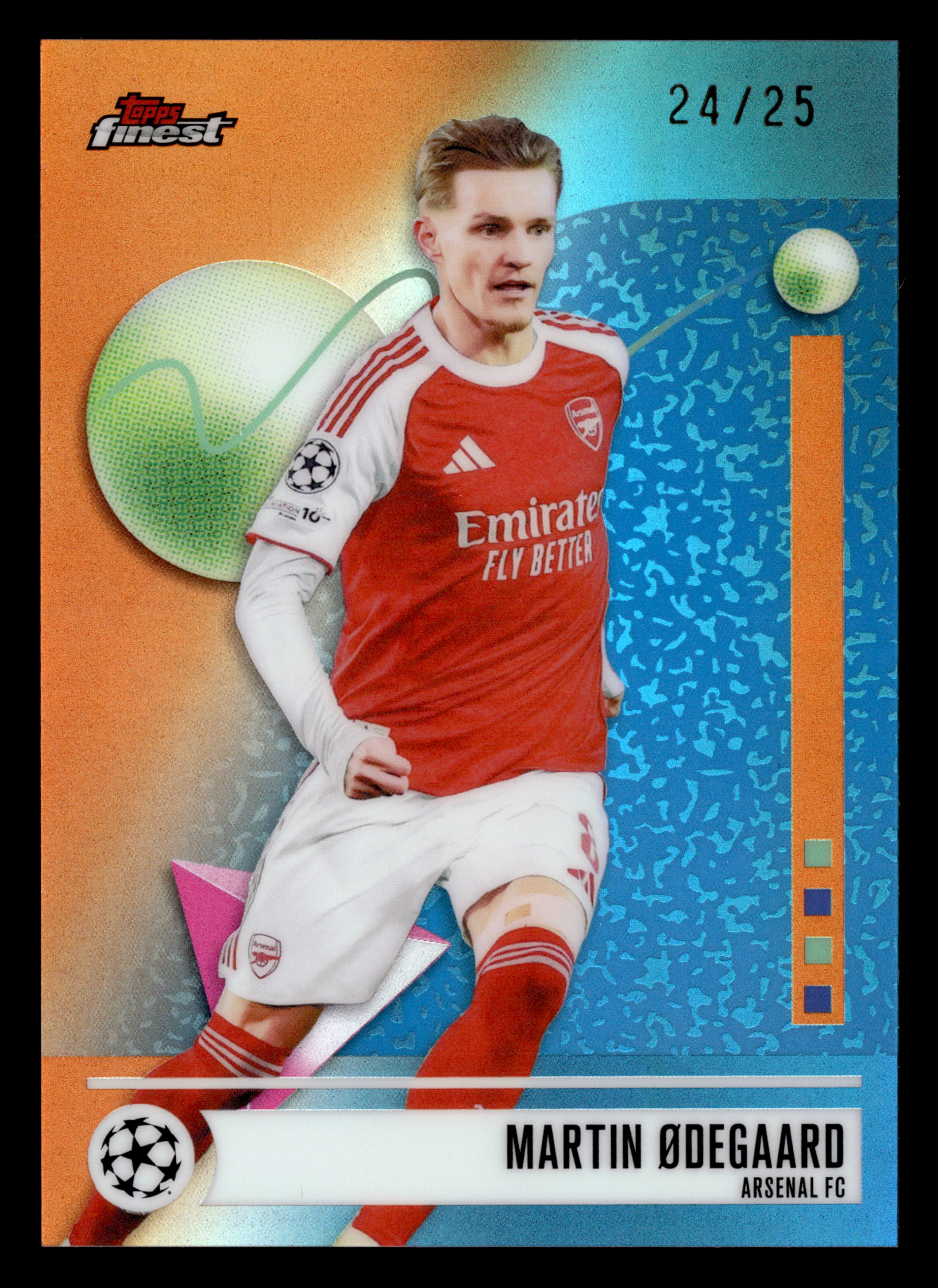 2025-26 Finest UEFA Club Competitions #8 Martin Ødegaard Orange Refractor #/25