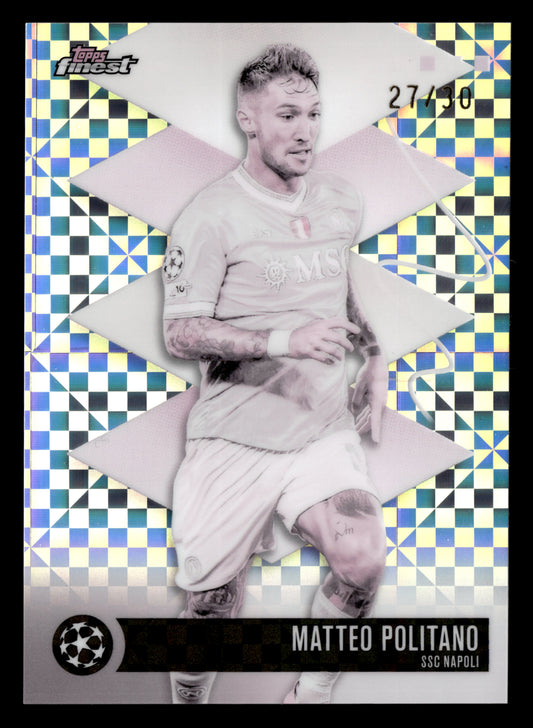 2025-26 Finest UCC #549 Matteo Politano Pearl Checkerboard Refractor #/30