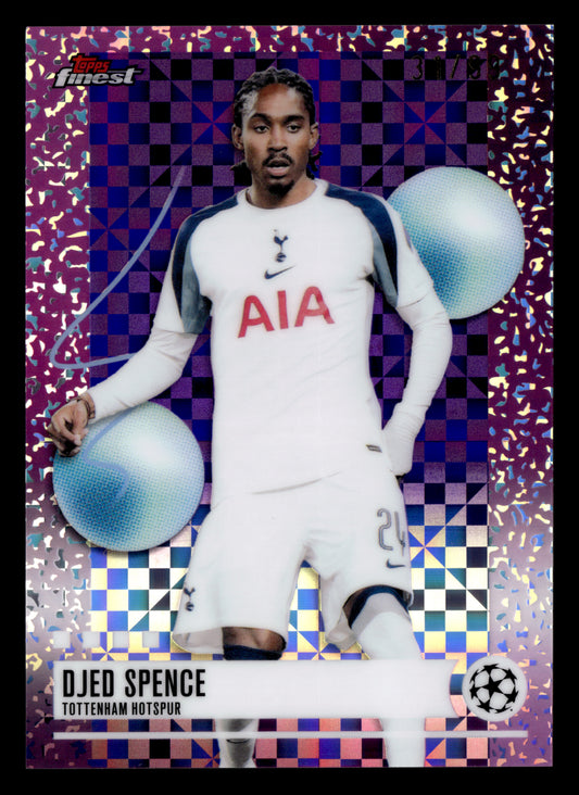 2025-26 Finest UCC #347 Djed Spence Purple Checkerboard Refractor #/99