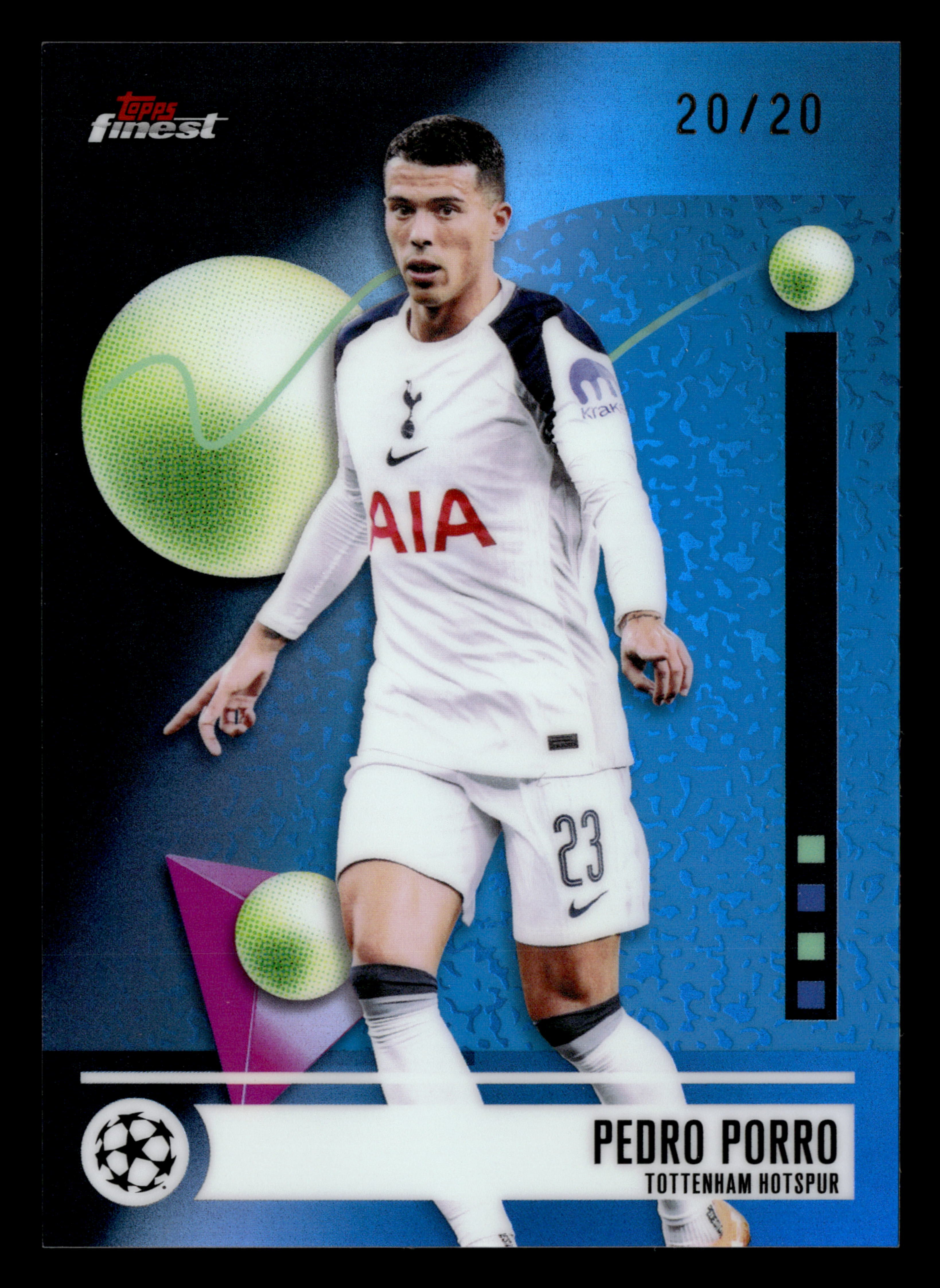 2025-26 Finest UEFA Club Competitions #139 Pedro Porro Black Refractor #/20