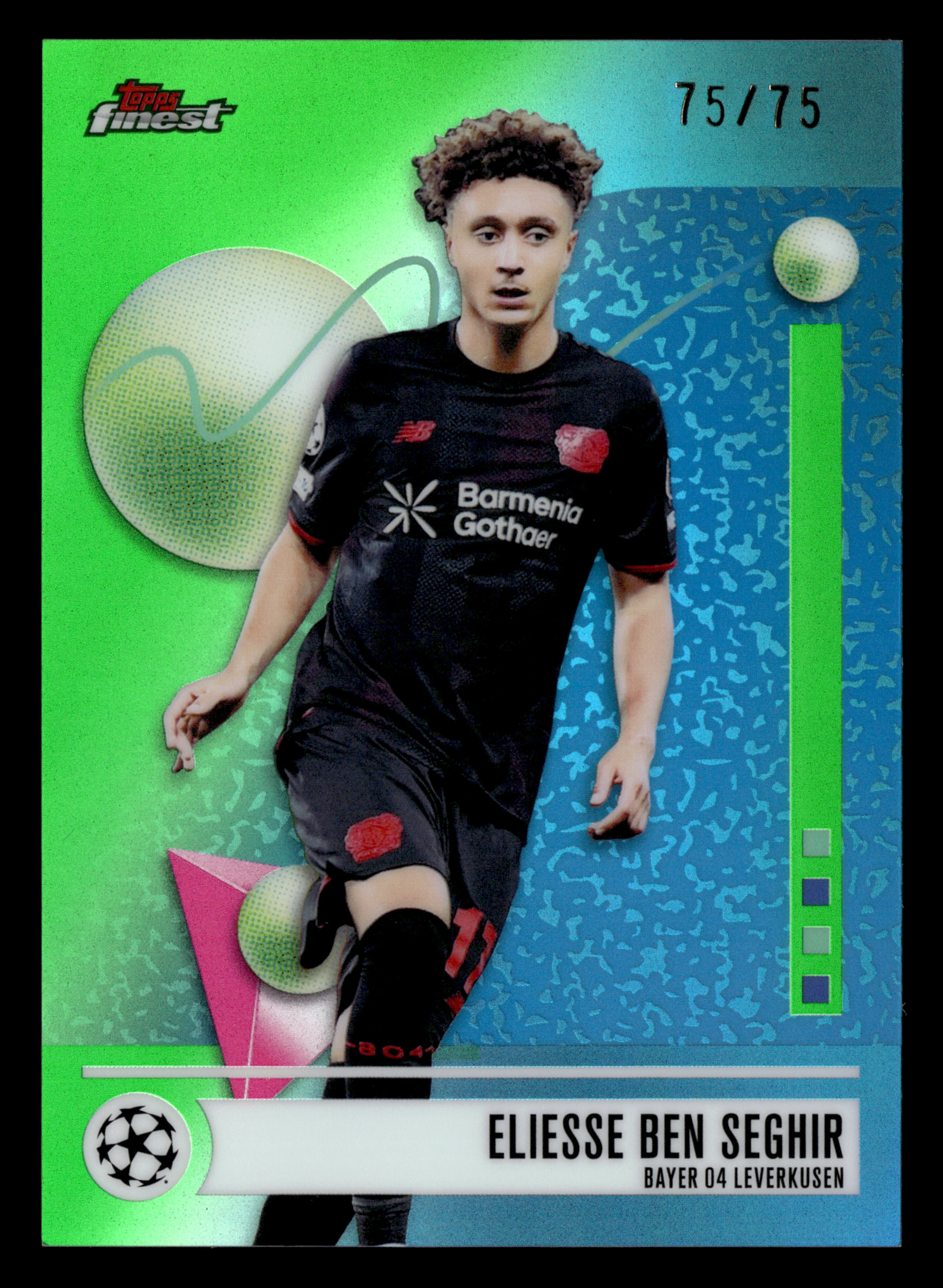 2025-26 Finest UCC #70 Eliesse Ben Seghir Green Refractor #/75