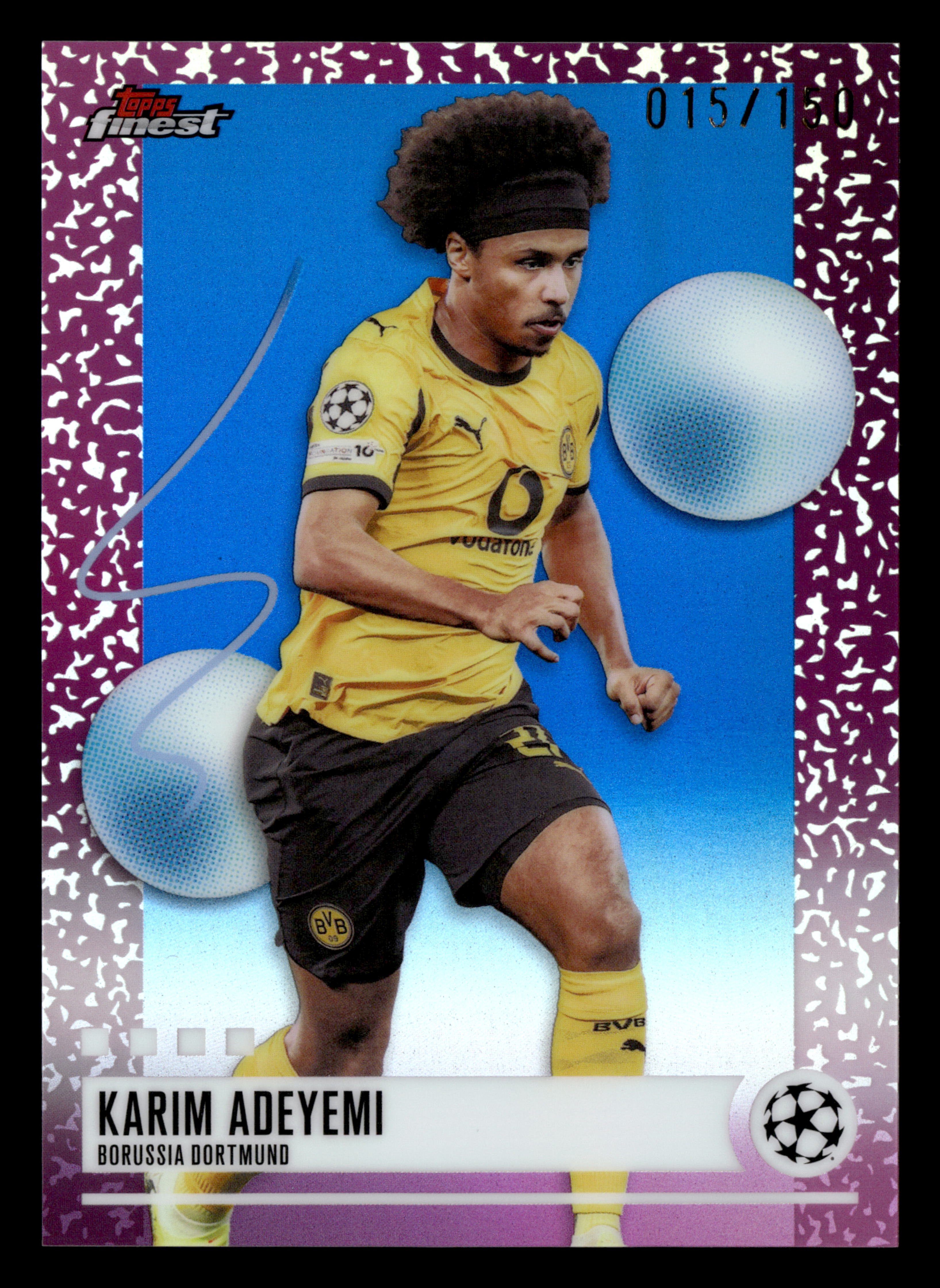 2025-26 Finest UEFA Club Competitions #268 Karim Adeyemi Blue Refractor #/150