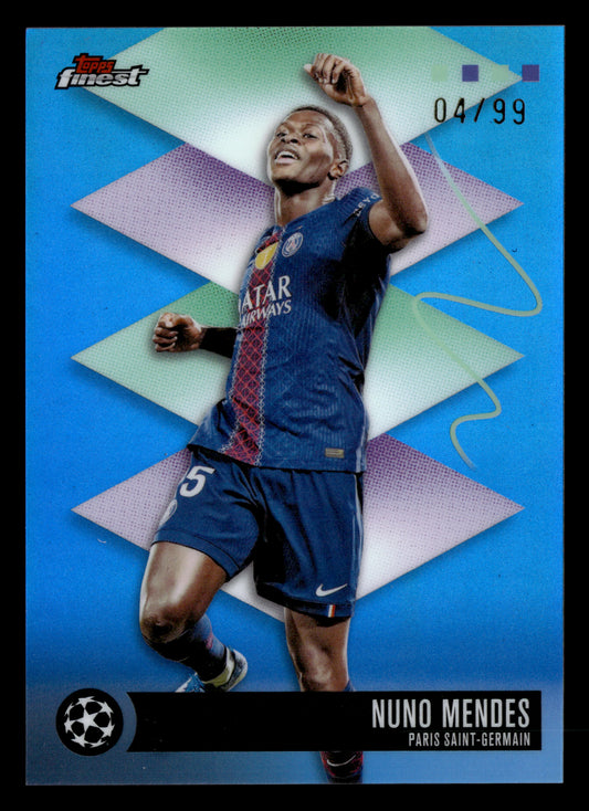 2025-26 Finest UEFA Club Competitions #567 Nuno Mendes Blue Refractor #/99