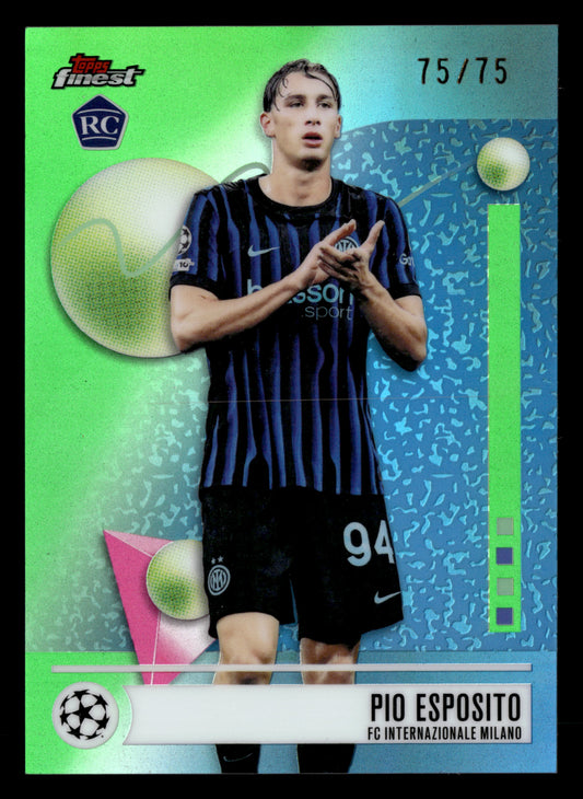 2025-26 Finest UEFA Club Competitions #94 Pio Esposito Green Refractor #/75