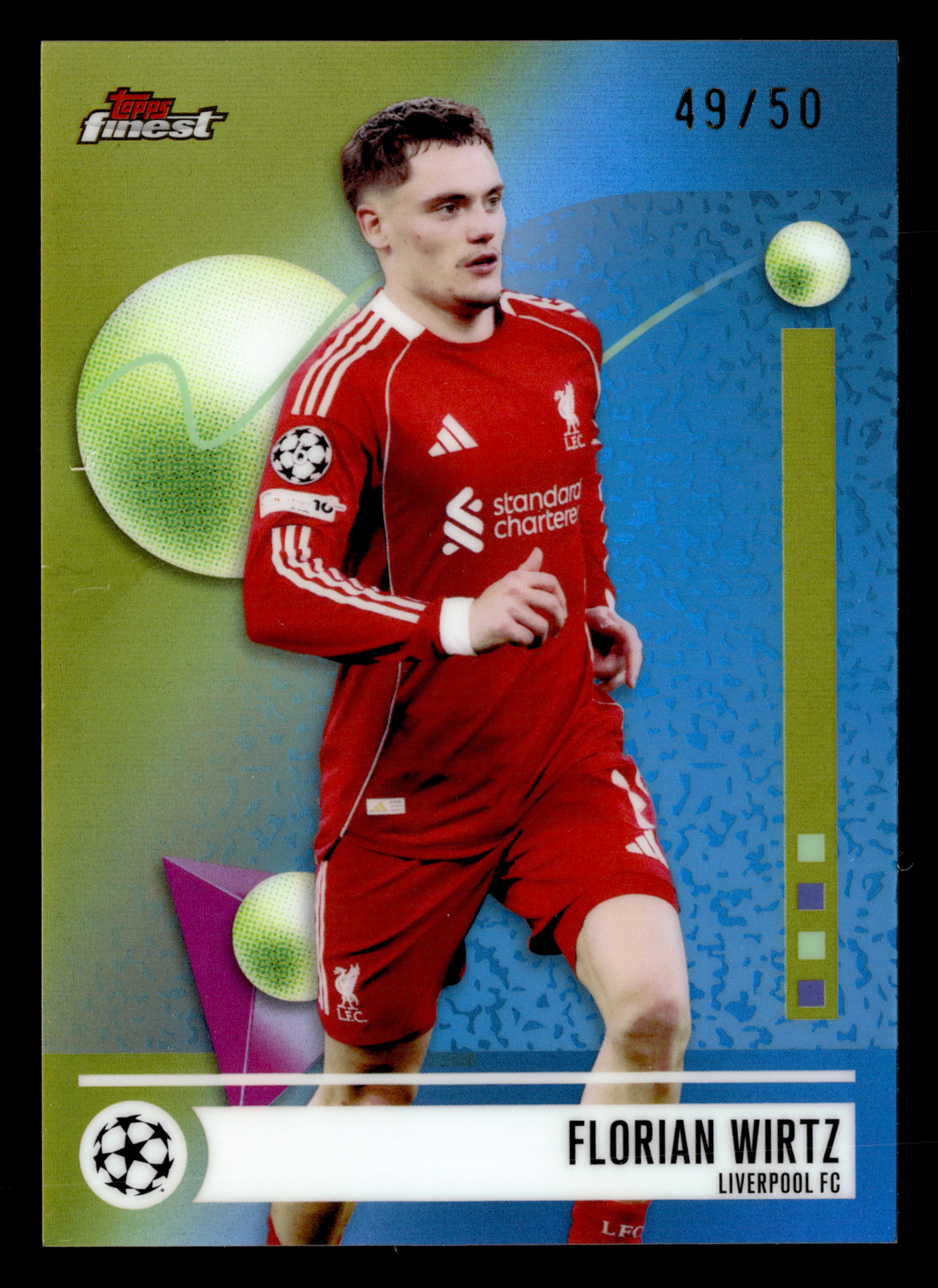 2025-26 Finest UEFA Club Competitions #193 Florian Wirtz Gold Refractor #/50
