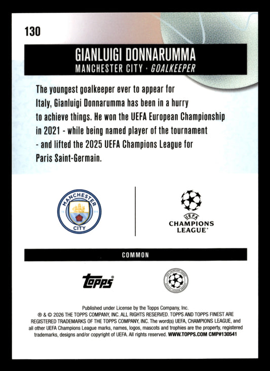 2025-26 Finest UCC #130 Gianluigi Donnarumma Orange Refractor #/25