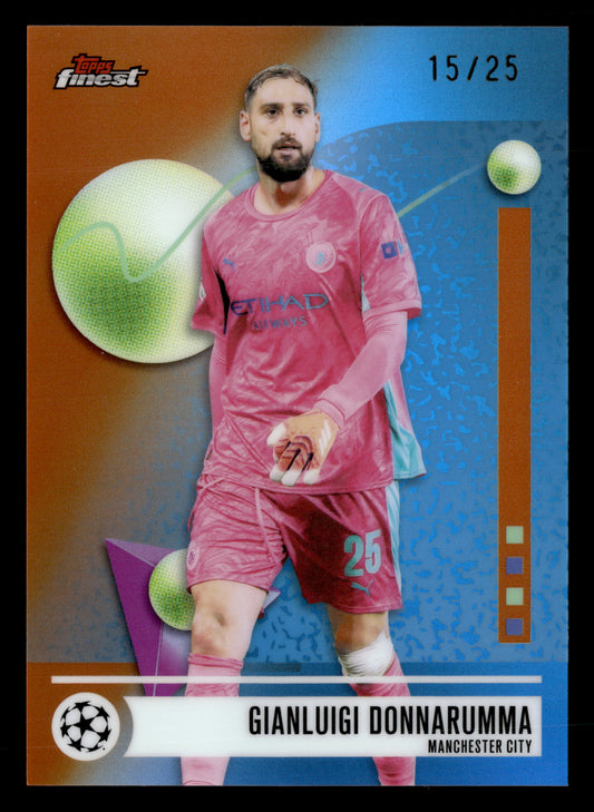 2025-26 Finest UCC #130 Gianluigi Donnarumma Orange Refractor #/25