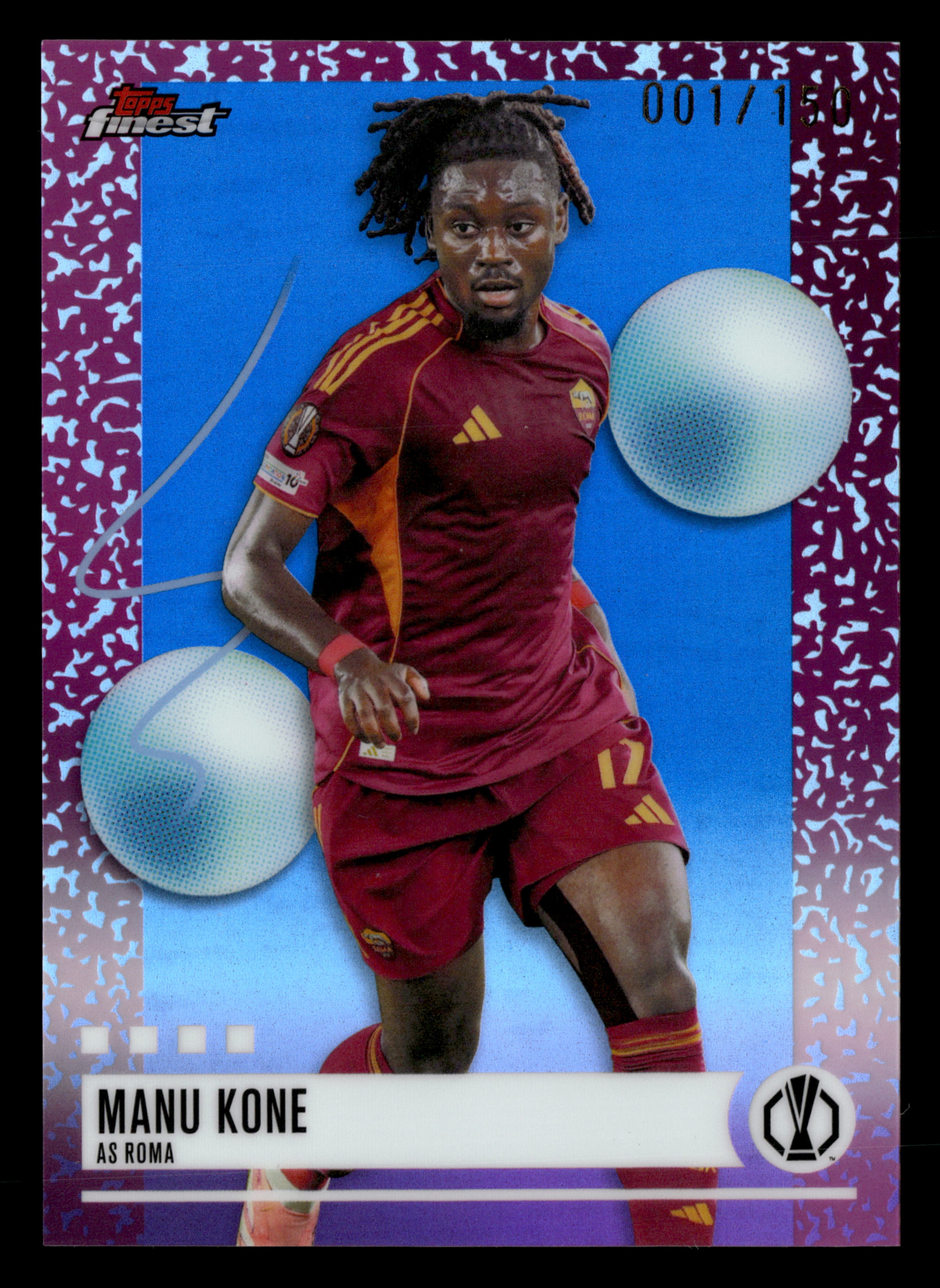 2025-26 Finest UEFA Club Competitions #213 Manu Kone Blue Refractor #/150