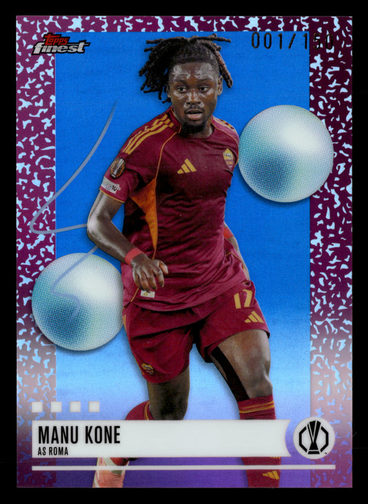 2025-26 Finest UEFA Club Competitions #213 Manu Kone Blue Refractor #/150