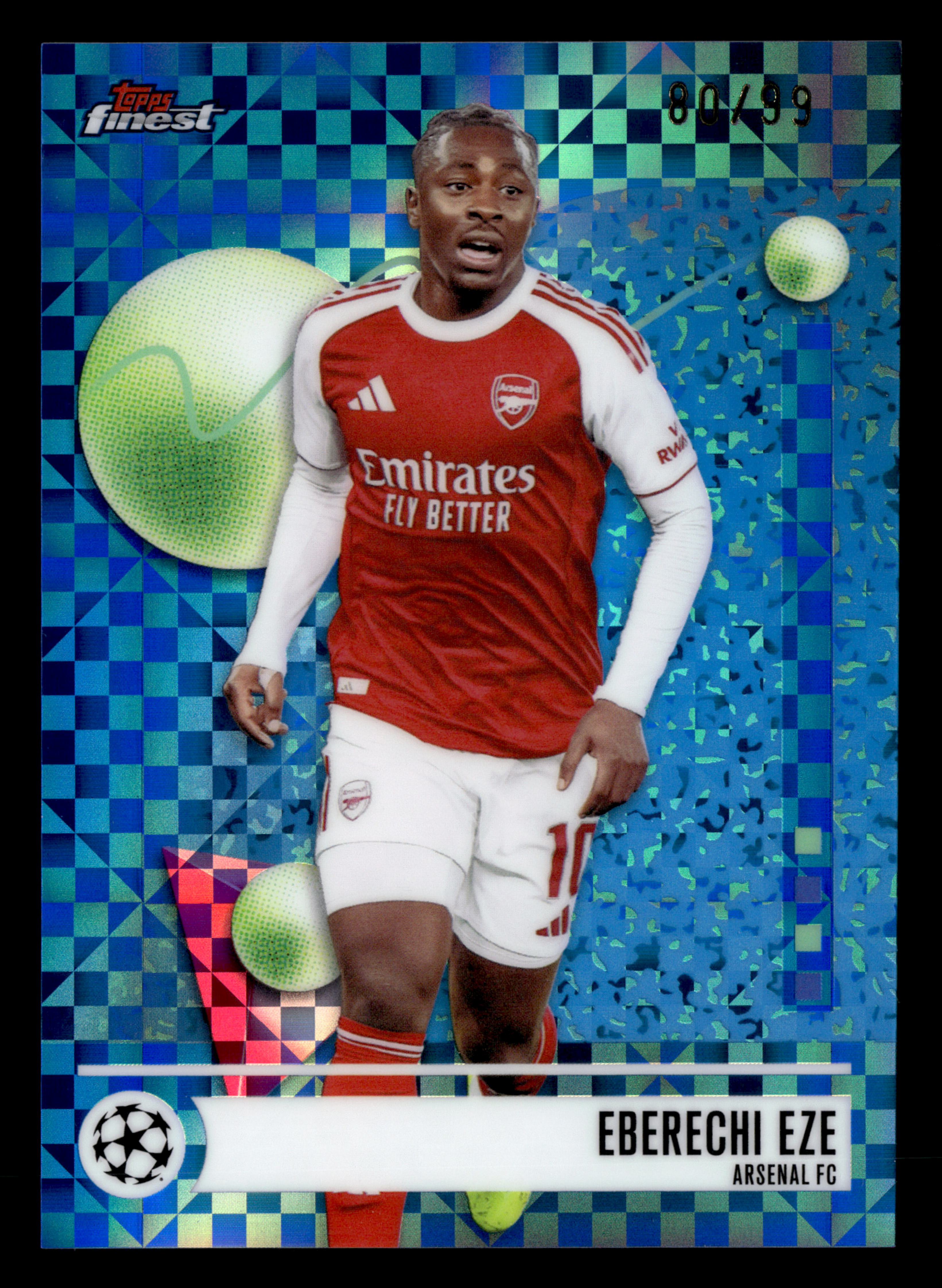 2025-26 Finest UCC #30 Eberechi Eze Blue Checkerboard Refractor #/99