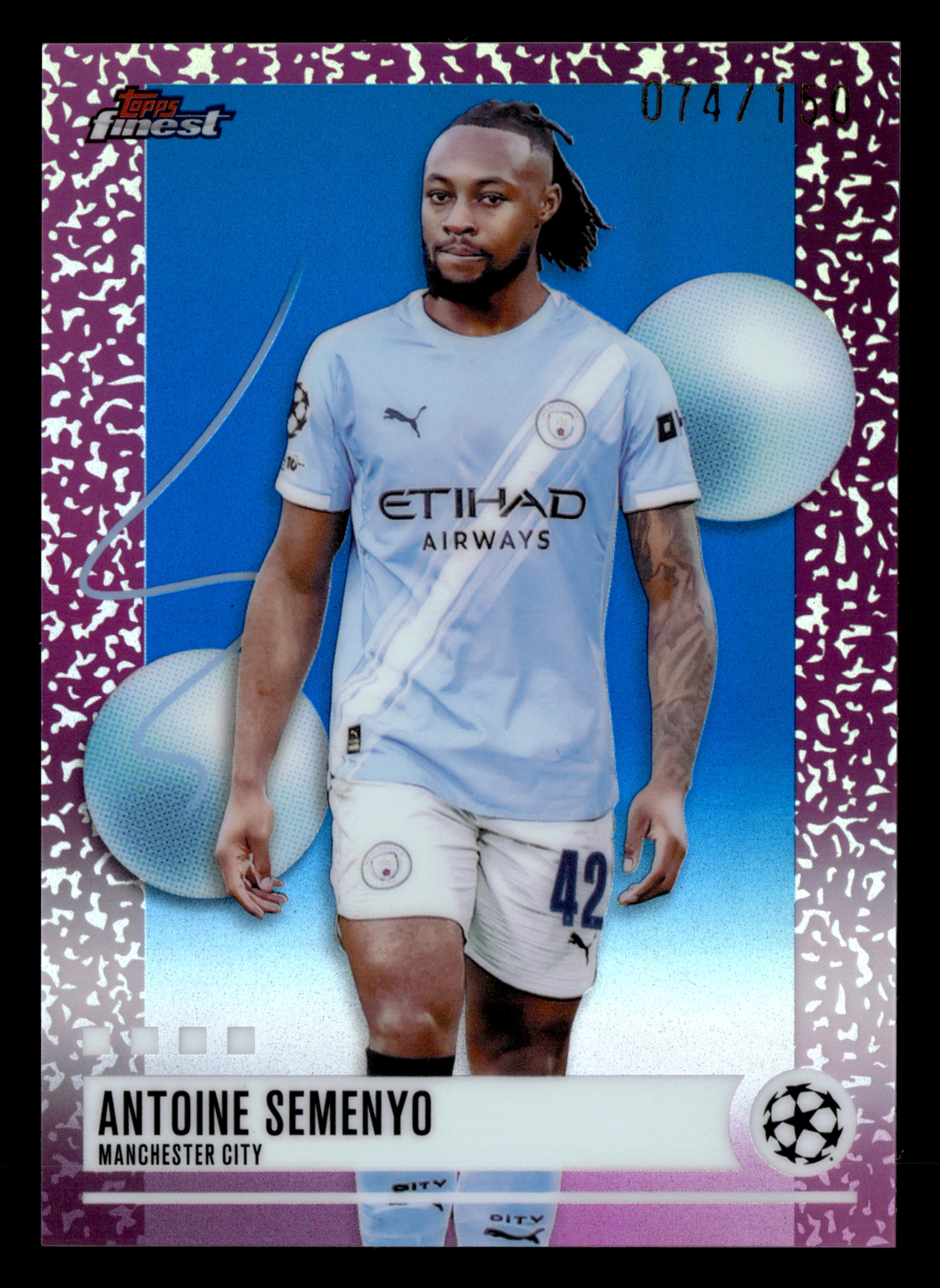 2025-26 Finest UEFA Club Competitions #291 Antoine Semenyo Blue Refractor #/150