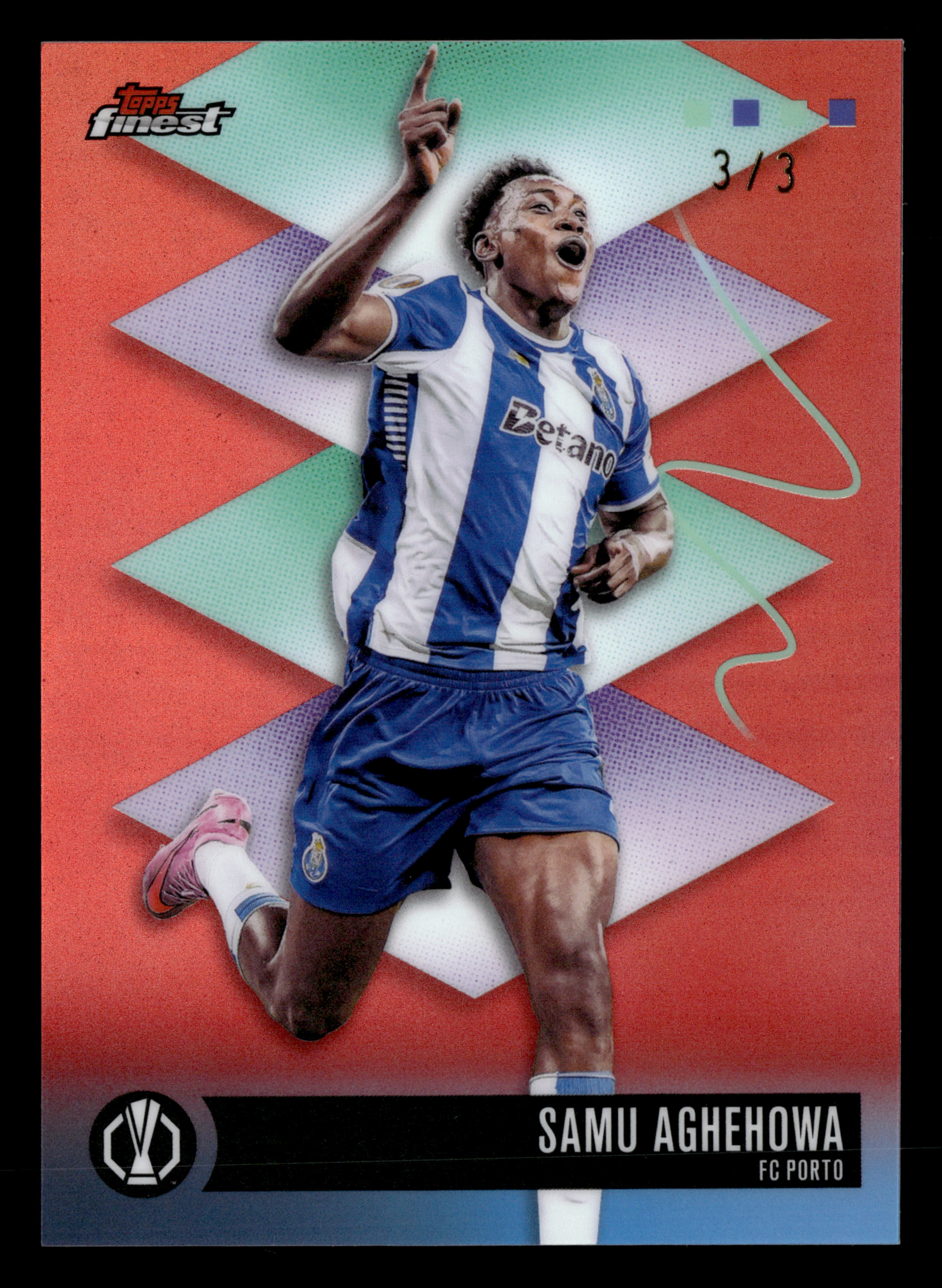 2025-26 Finest UEFA Club Competitions #524 Samu Aghehowa Red Refractor #/3